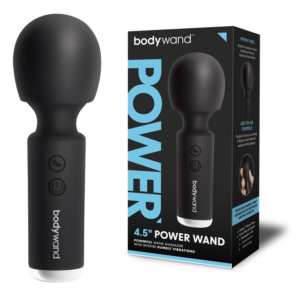 Bodywand 4.5'' Power Wand - Black 11.4 cm USB Rechargeable Massager Wand – Sex toys NZ by Naughtyhut. Discreet delivery nationwide.