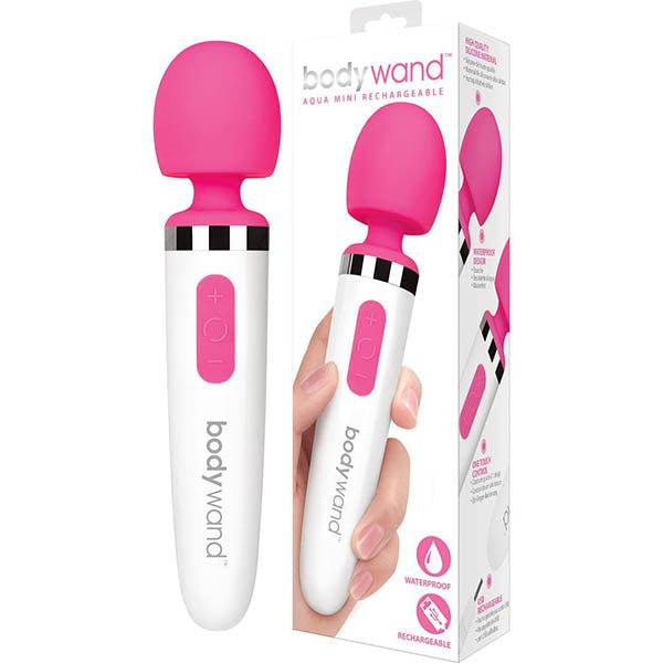 Buy Bodywand Aqua Mini Rechargeable - Pink/White USB Rechargeable Massager Wand – Naughtyhut NZ sex toys online. Discreet delivery & top brands.