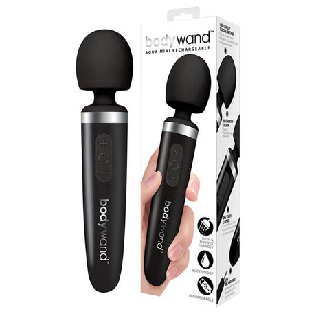 Buy Bodywand Aqua Mini Rechargeable - Black USB Rechargeable Massager Wand – Naughtyhut NZ sex toys online. Discreet delivery & top brands.