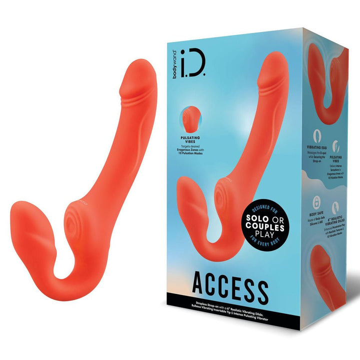 Bodywand ID Access Strapless Strap - On - Orange 15.2 cm USB Rechargeable Strapless Strap - On – Sex toys NZ by Naughtyhut. Discreet delivery nationwide.