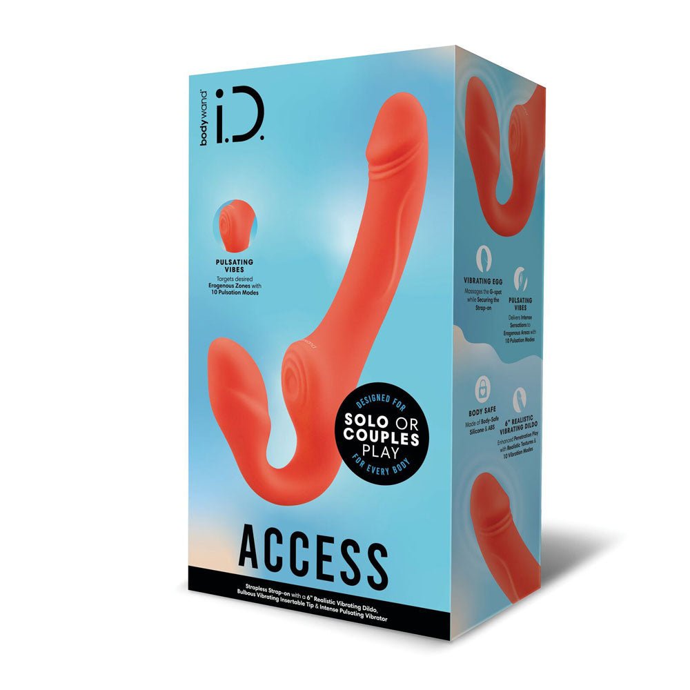 Buy Bodywand ID Access Strapless Strap - On - Orange 15.2 cm USB Rechargeable Strapless Strap - On – Naughtyhut NZ sex toys online. Discreet delivery & top brands.