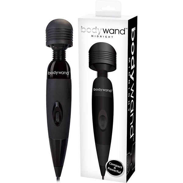 Buy Bodywand Midnight - Black Mains Powered Massage Wand – Naughtyhut NZ sex toys online. Discreet delivery & top brands.