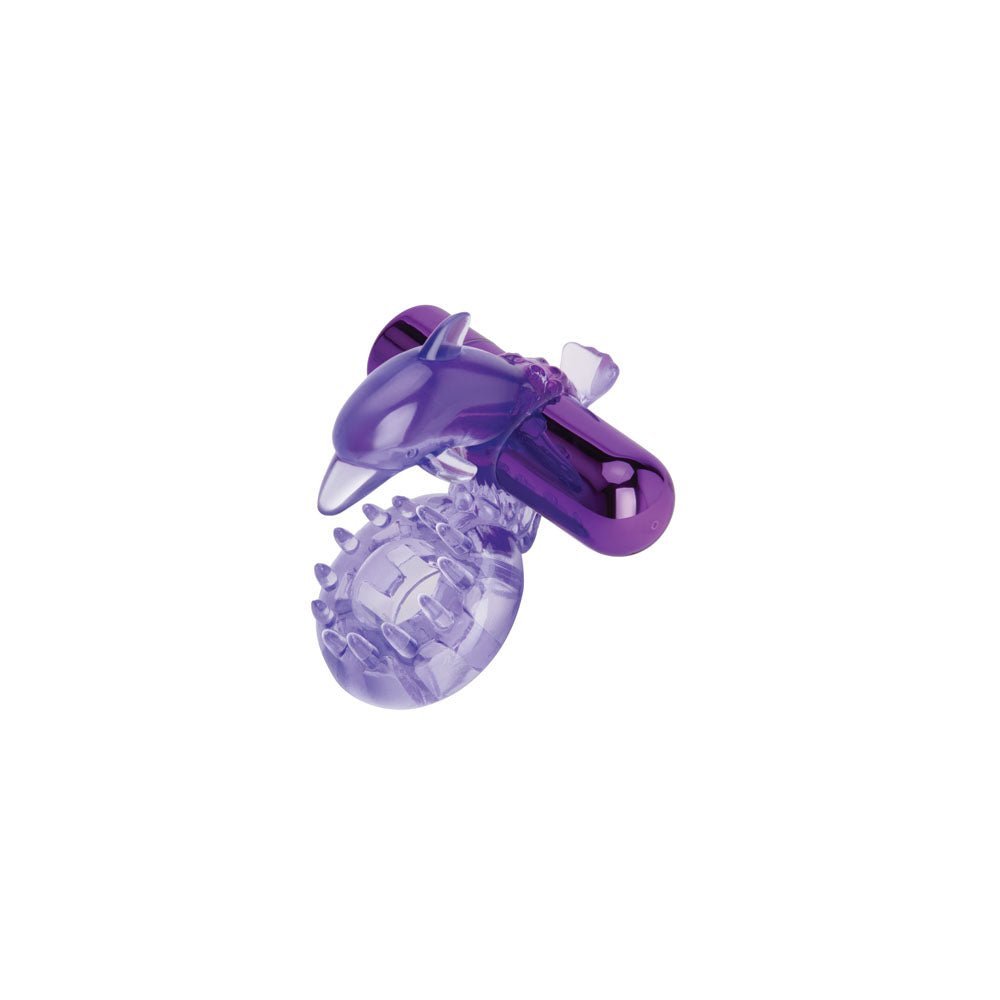 Bodywand Rechargeable Dolphin Ring with Clit Ticklers - Purple USB Rechargeable Vibrating Cock Ring – Sex toys NZ by Naughtyhut. Discreet delivery nationwide.