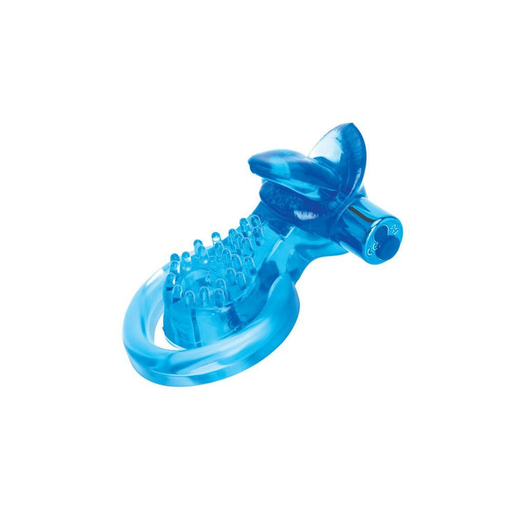 Bodywand Rechargeable Duo Ring with Clit Tickler - Blue USB Rechargeable Vibrating Cock Ring – Sex toys NZ by Naughtyhut. Discreet delivery nationwide.