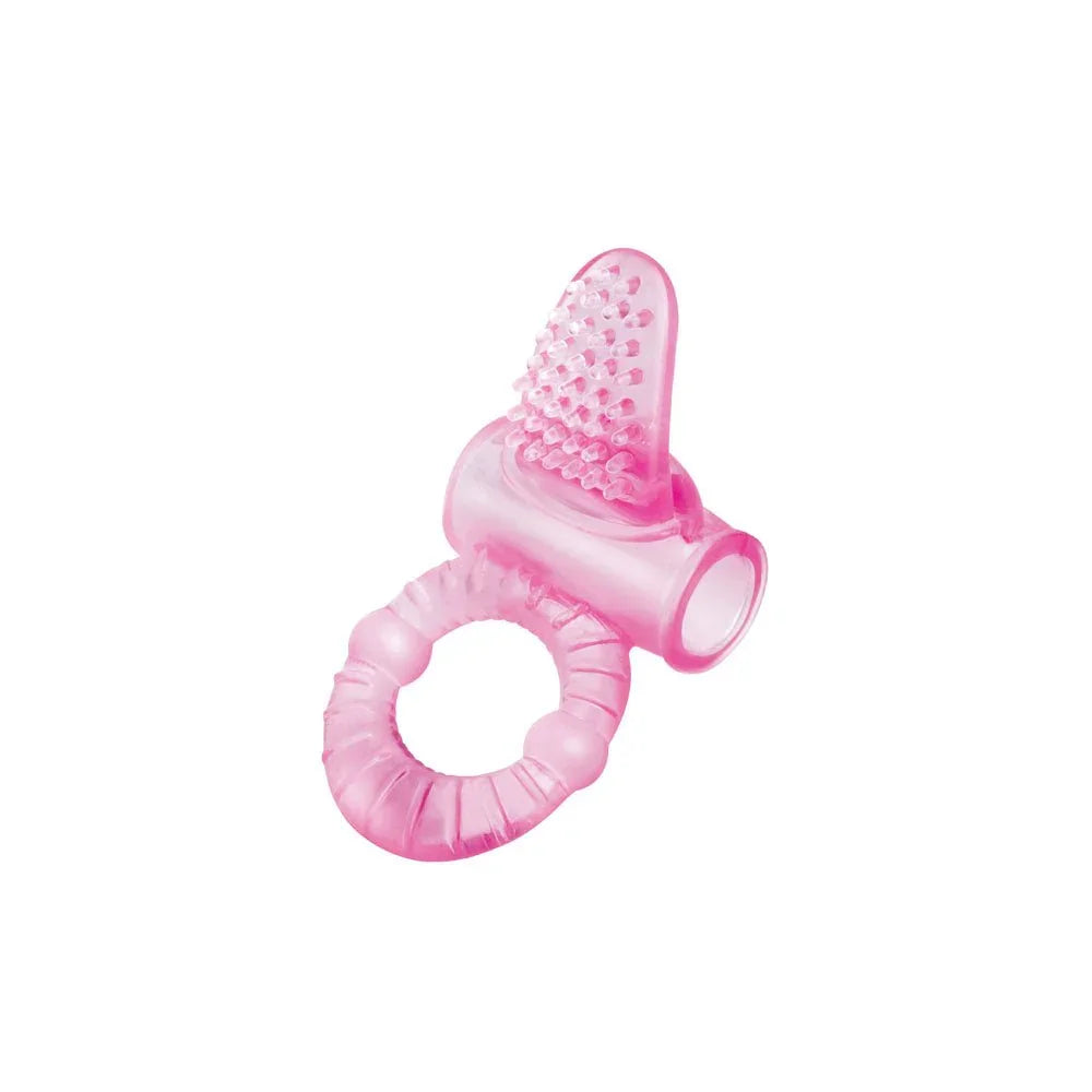 Bodywand Lick It Pleasure Ring in pale pink, front view showing the bullet in the ring