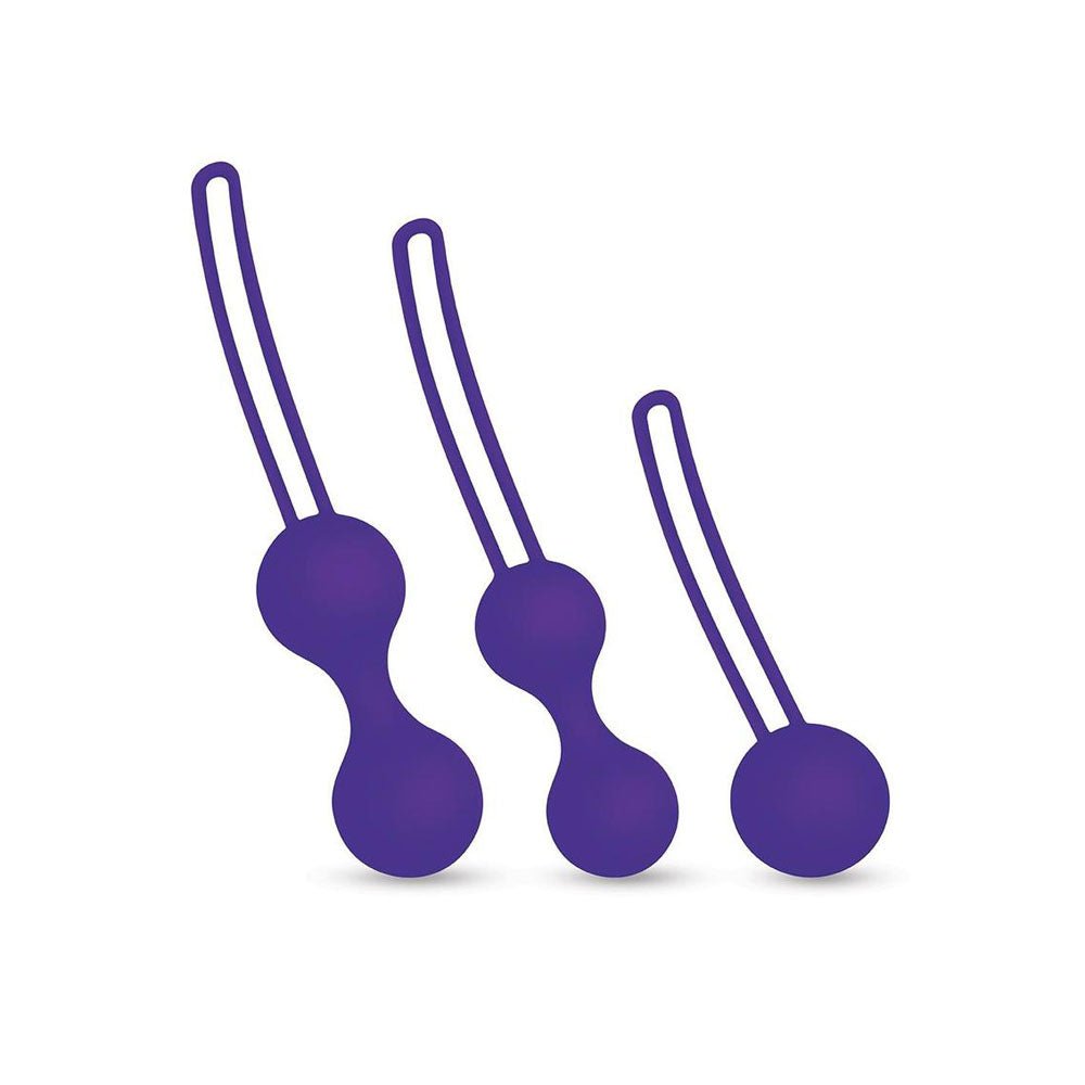 Buy Bodywand Squeeze 3pc Kegel Training Set - Purple Weighted Kegel Ball Set - 3 Piece Kit – Naughtyhut NZ sex toys online. Discreet delivery & top brands.