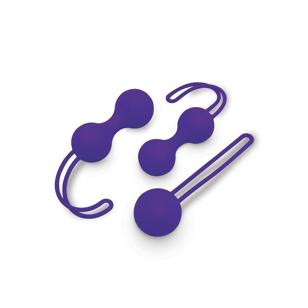 Bodywand Squeeze 3pc Kegel Training Set - Purple Weighted Kegel Ball Set - 3 Piece Kit – Sex toys NZ by Naughtyhut. Discreet delivery nationwide.