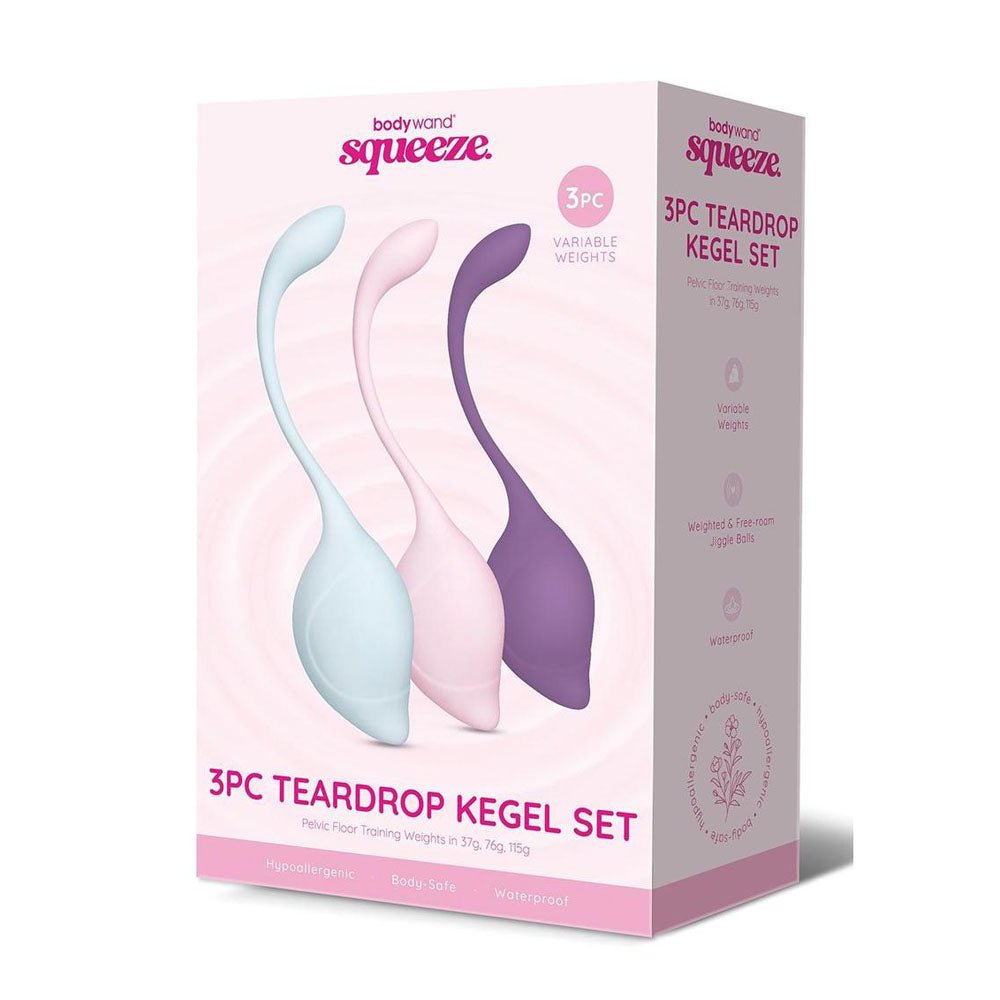 Bodywand Squeeze 3pc Teardrop Kegel Set - Weighted Kegel Set - 3 Piece Kit – Sex toys NZ by Naughtyhut. Discreet delivery nationwide.