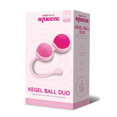 Buy Bodywand Squeeze Kegel Ball Duo - Pink Weighted Kegel Balls – Naughtyhut NZ sex toys online. Discreet delivery & top brands.
