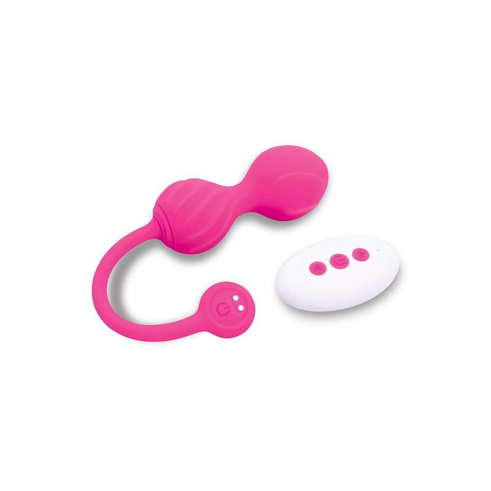 Buy Bodywand Squeeze Remote - Control Pelvic Floor Trainer - Pink USB Rechargeable Weighted Kegel Balls with Remote – Naughtyhut NZ sex toys online. Discreet delivery & top brands.