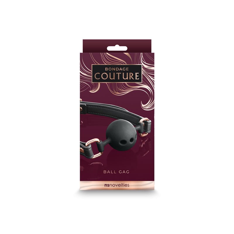 Buy Bondage Couture Ball Gag - Black - Black Mouth Restraint – Naughtyhut NZ sex toys online. Discreet delivery & top brands.