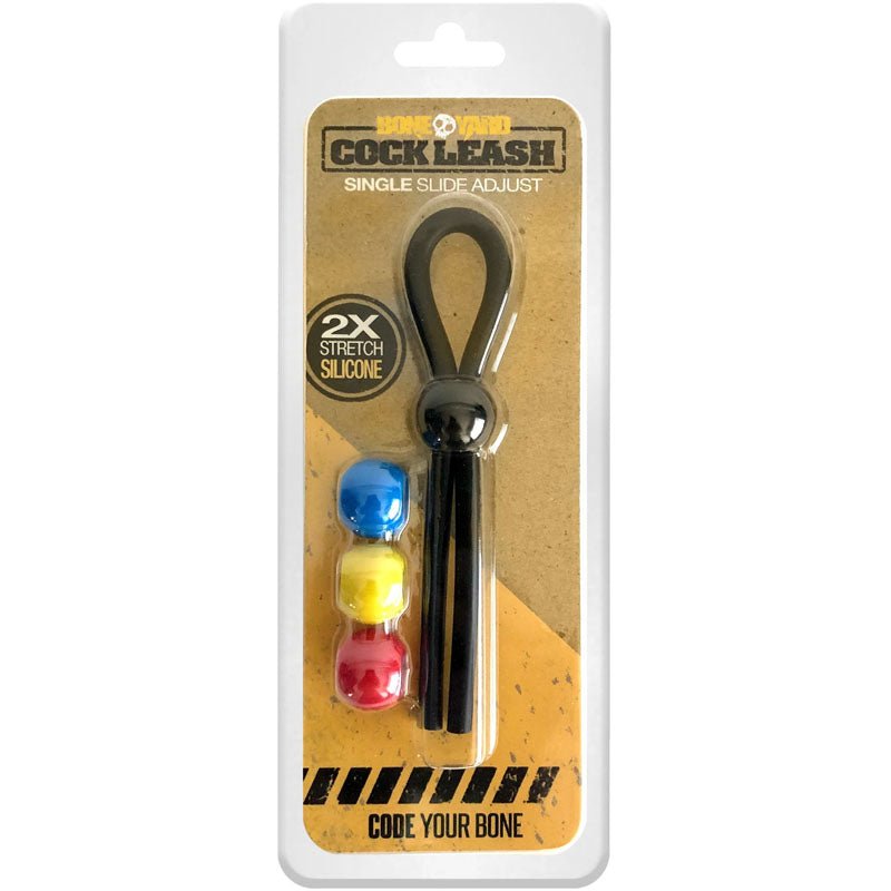 Boneyard Cock Leash Single - Black Adjustable Cock Lasso Ring – Sex toys NZ by Naughtyhut. Discreet delivery nationwide.