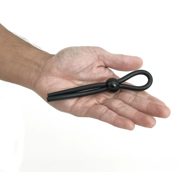 Buy Boneyard Cock Leash Single - Black Adjustable Cock Lasso Ring – Naughtyhut NZ sex toys online. Discreet delivery & top brands.