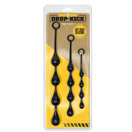 Buy Boneyard Drop - Kick Ass Trainers - Black Anal Beads - Set of 3 Sizes – Naughtyhut NZ sex toys online. Discreet delivery & top brands.
