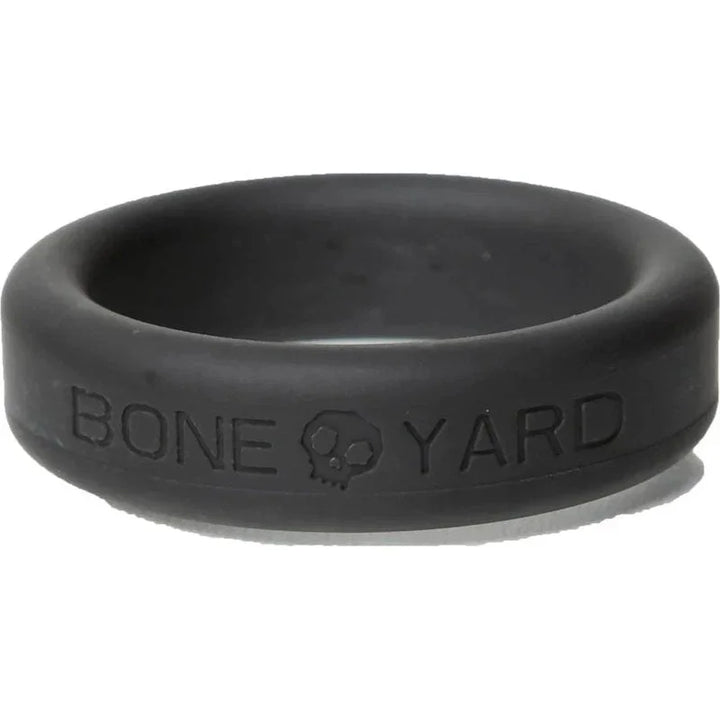 Boneyard Silicone Ring 35 mm, front view with the BONE YARD embossing