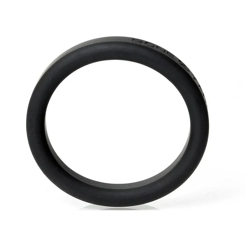 Boner Ring in black, silicone, smooth texture.