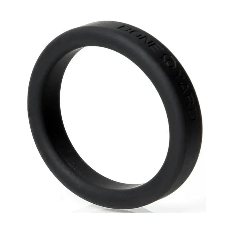 Bone Yard cock ring in black, body-safe silicone, smooth finish.