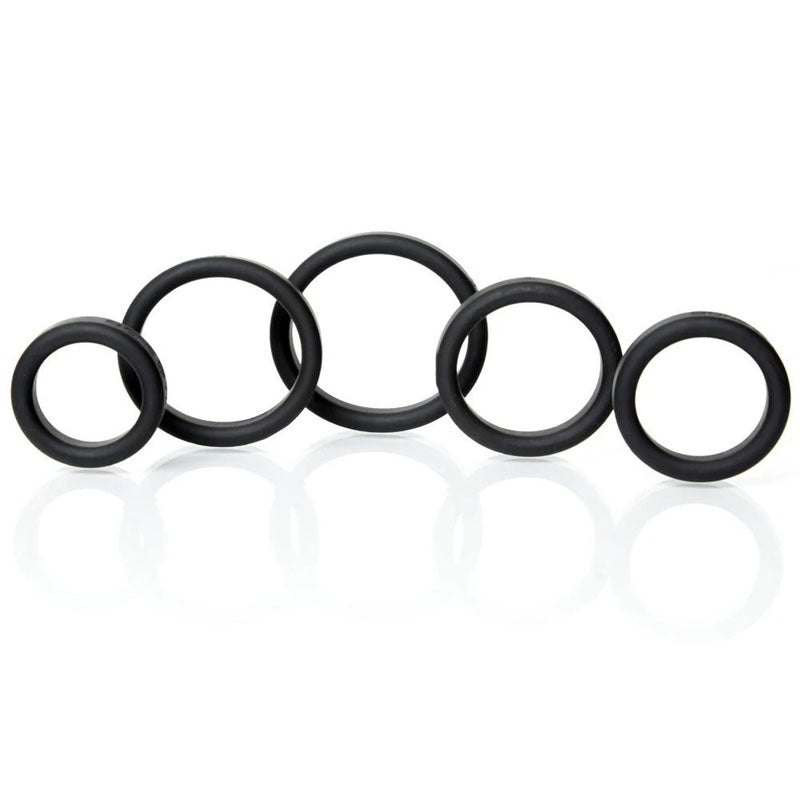 Boneyard Silicone Ring 5 Pcs Kit - Black Cock Rings - Set of 5 Sizes – Sex toys NZ by Naughtyhut. Discreet delivery nationwide.