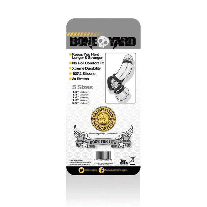 Boneyard Silicone Ring 5 Pcs Kit - Black Cock Rings - Set of 5 Sizes – Sex toys NZ by Naughtyhut. Discreet delivery nationwide.