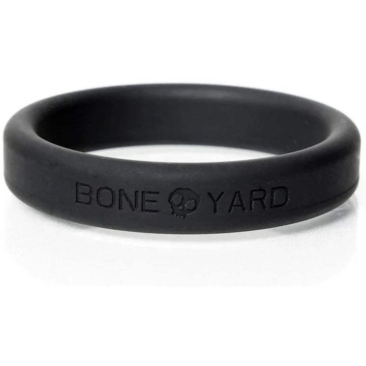 Boneyard Silicone Ring 50 mm, front view with the BONE YARD embossing