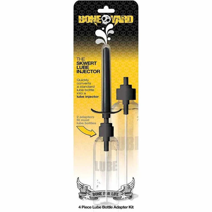 Boneyard Skwert Lube Injector kit in its yellow and black blister card