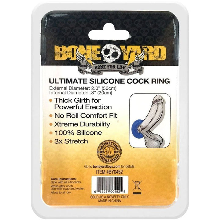 Boneyard Ultimate Silicone Cock Ring Blue - Blue 50mm Cock Ring – Sex toys NZ by Naughtyhut. Discreet delivery nationwide.