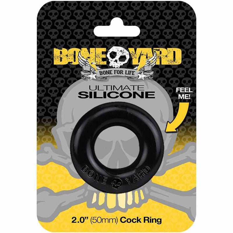 Boneyard Ultimate Silicone Ring Black - Black 50mm Cock Ring – Sex toys NZ by Naughtyhut. Discreet delivery nationwide.