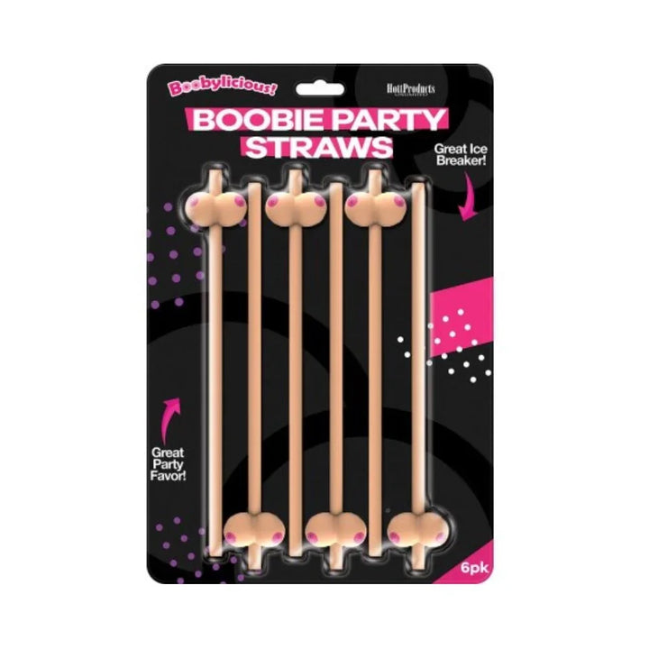 Hott Products Boobie Straws (Flesh Color) 6Pk.