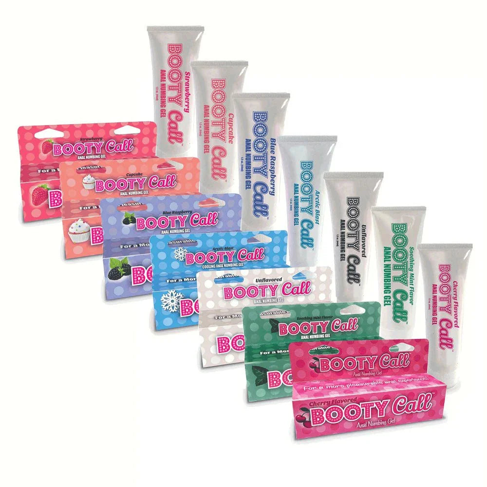 Booty Call Anal Numbing Gel - Blue Raspberry Flavoured Anal Numbing Gel - 44 ml (1.5 oz) Tube – Sex toys NZ by Naughtyhut. Discreet delivery nationwide.