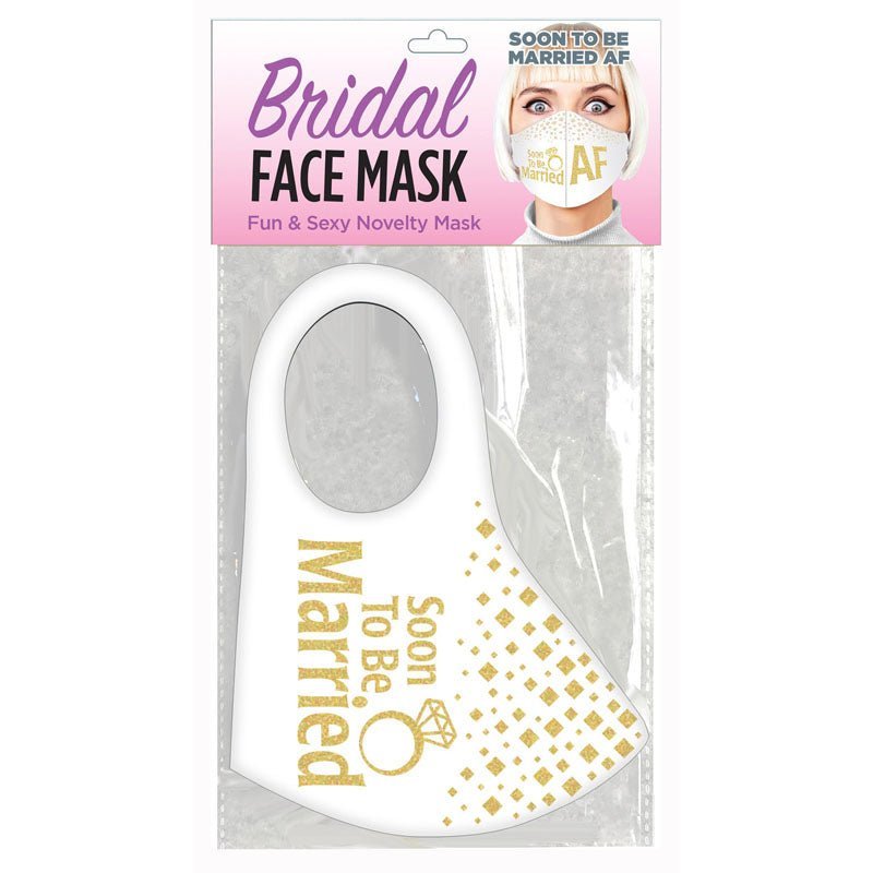 Bridal Face Mask - Soon To Be Married AF - White Novelty Mask – Sex toys NZ by Naughtyhut. Discreet delivery nationwide.