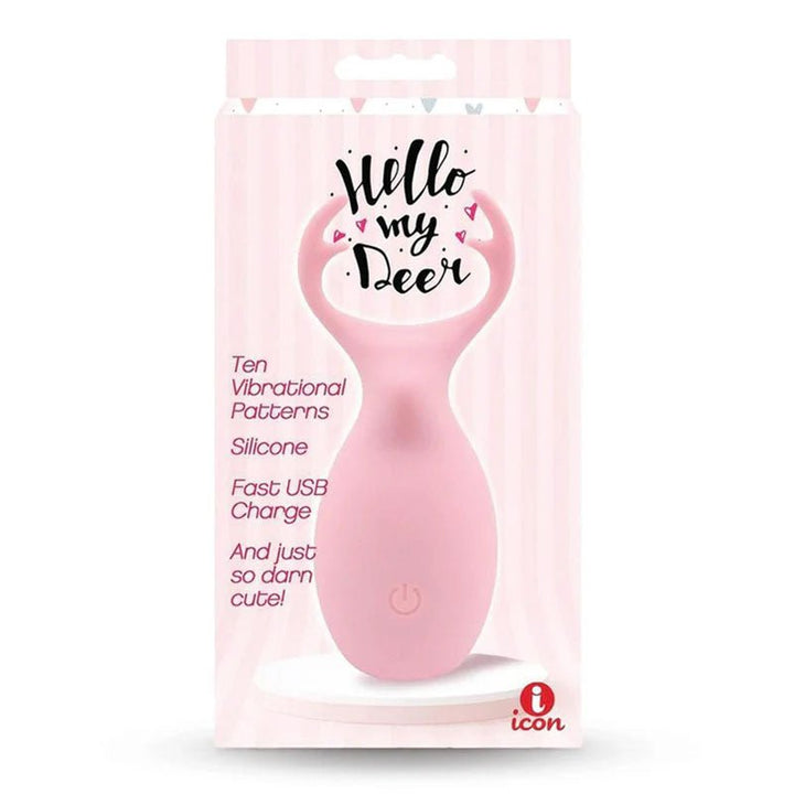 Buzzy Buddy, Hello My Deer - Pink - Pink USB Rechargeable Stimulator – Sex toys NZ by Naughtyhut. Discreet delivery nationwide.