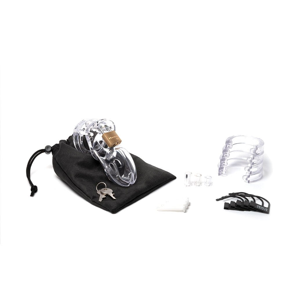 CB - 3000 Chastity Cock Cage Kit - Clear - Clear 3 Inch Cock Cage Kit – Sex toys NZ by Naughtyhut. Discreet delivery nationwide.