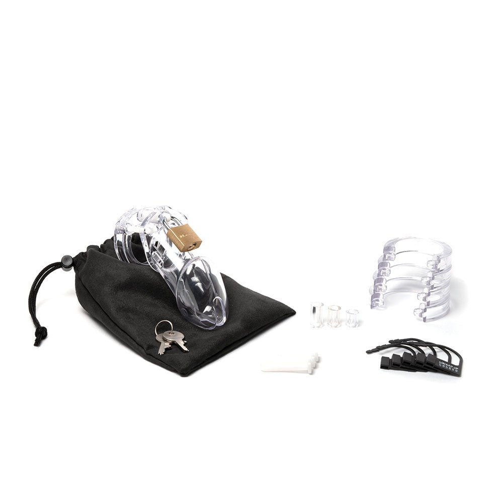 Buy CB - 6000 Chastity Cock Cage Kit - Clear - Clear 3.25 Inch Cock Cage Kit – Naughtyhut NZ sex toys online. Discreet delivery & top brands.