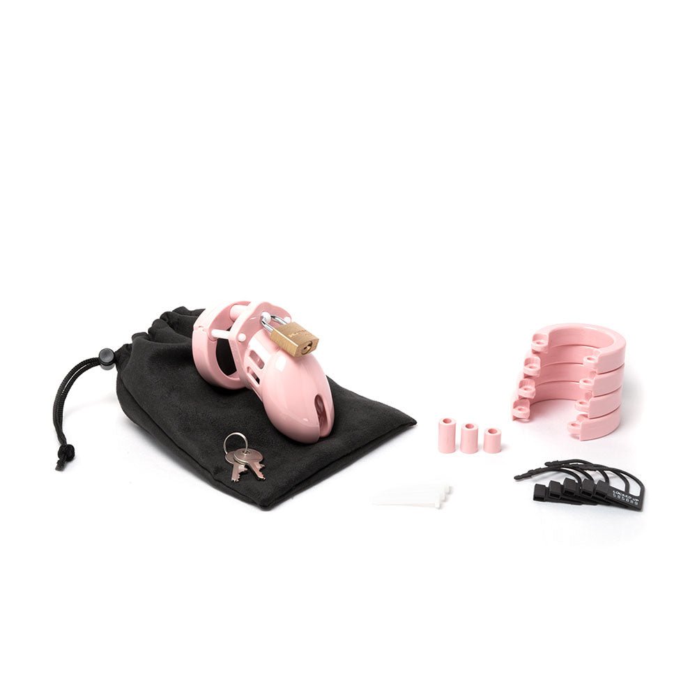 CB - 6000S Chastity Cock Cage Kit - Pink - Pink 2.5 Inch Cock Cage Kit – Sex toys NZ by Naughtyhut. Discreet delivery nationwide.
