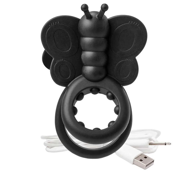 Screaming O Charged Monarch Wearable Butterfly Vibe, Black