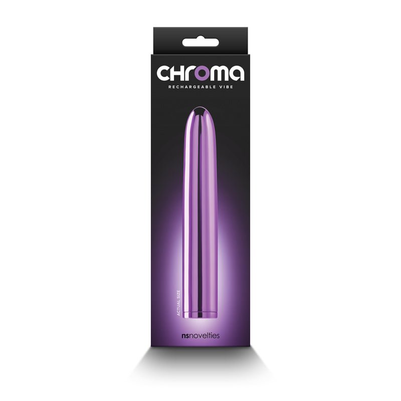 Buy Chroma - Purple - Metallic Purple 17 cm USB Rechargeable Vibrator – Naughtyhut NZ sex toys online. Discreet delivery & top brands.