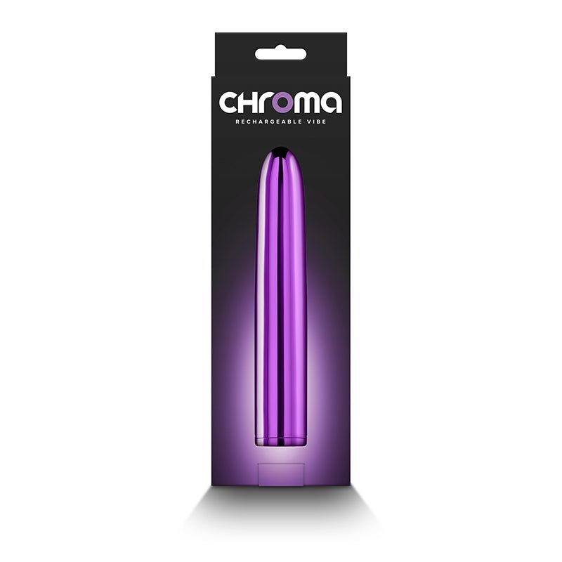 Buy Chroma - Purple - Metallic Purple 17 cm USB Rechargeable Vibrator – Naughtyhut NZ sex toys online. Discreet delivery & top brands.