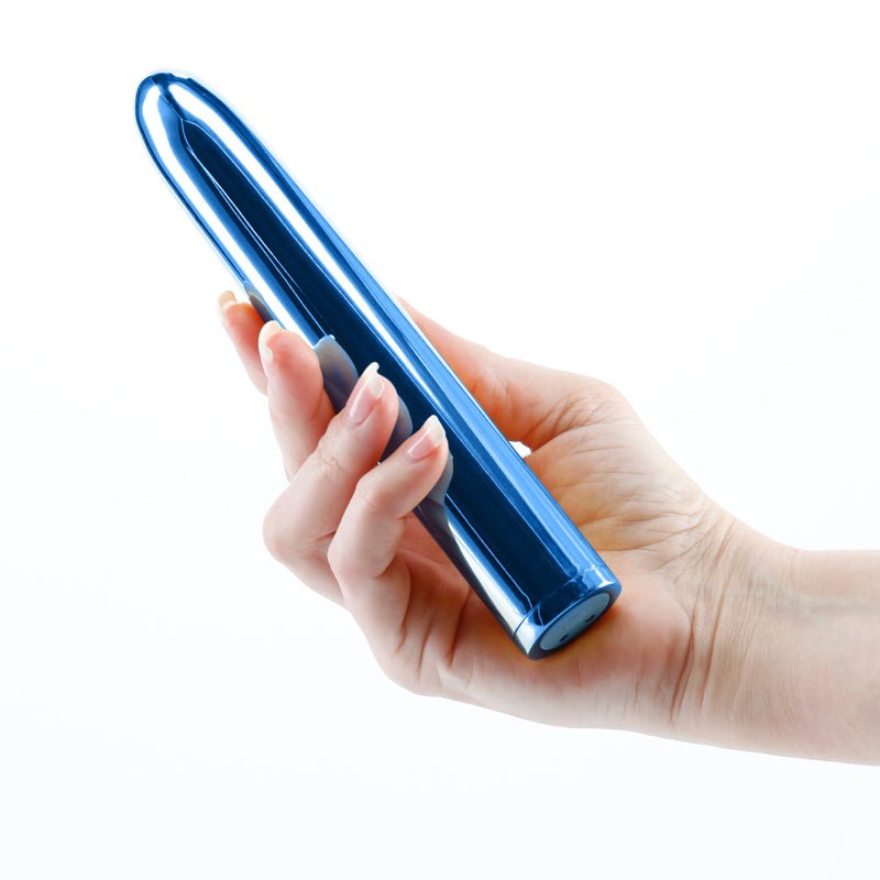 Buy Chroma - Blue - Metallic Blue 17 cm USB Rechargeable Vibrator – Naughtyhut NZ sex toys online. Discreet delivery & top brands.
