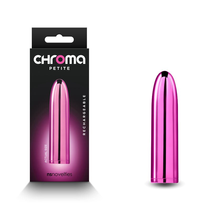 Buy Chroma Petite Bullet - Pink - Metallic Pink 8.7 cm USB Rechargeable Bullet – Naughtyhut NZ sex toys online. Discreet delivery & top brands.