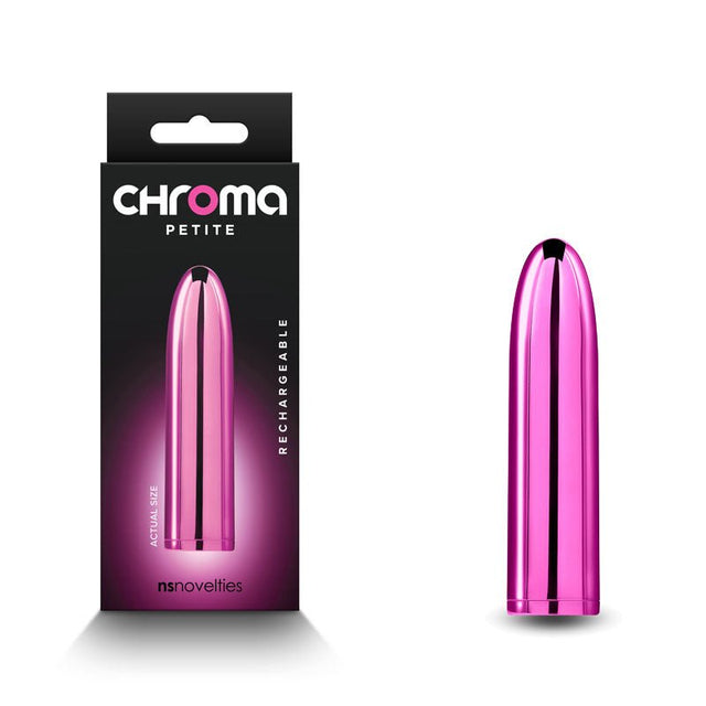 Buy Chroma Petite Bullet - Pink - Metallic Pink 8.7 cm USB Rechargeable Bullet – Naughtyhut NZ sex toys online. Discreet delivery & top brands.
