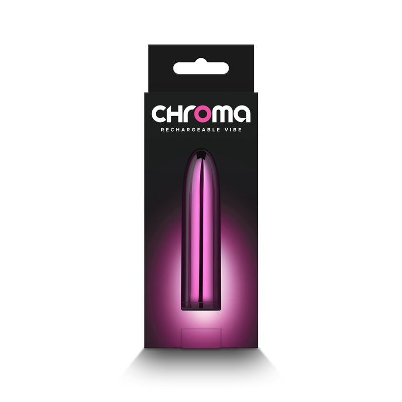Buy Chroma Petite Bullet - Pink - Metallic Pink 8.7 cm USB Rechargeable Bullet – Naughtyhut NZ sex toys online. Discreet delivery & top brands.