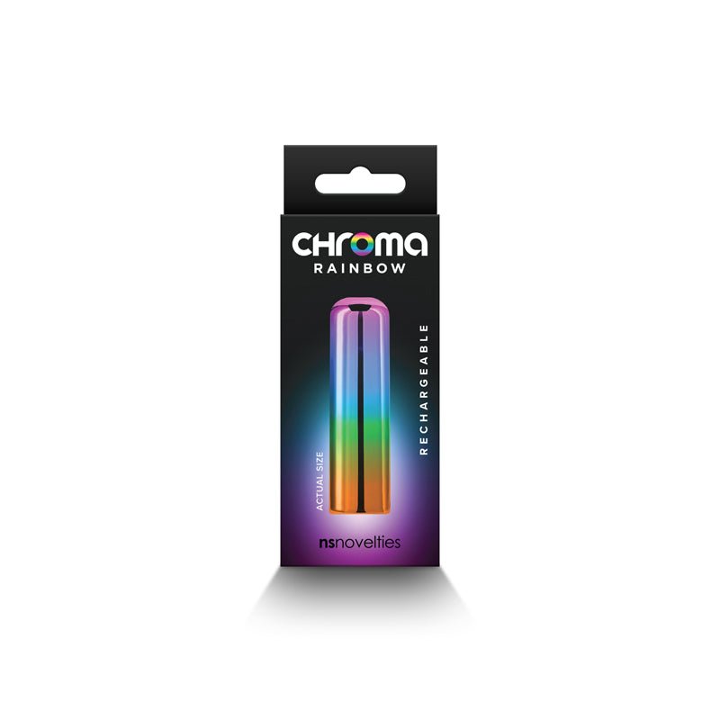 Buy Chroma Rainbow - Small - Metallic Rainbow 6.8 cm USB Rechargeable Bullet – Naughtyhut NZ sex toys online. Discreet delivery & top brands.