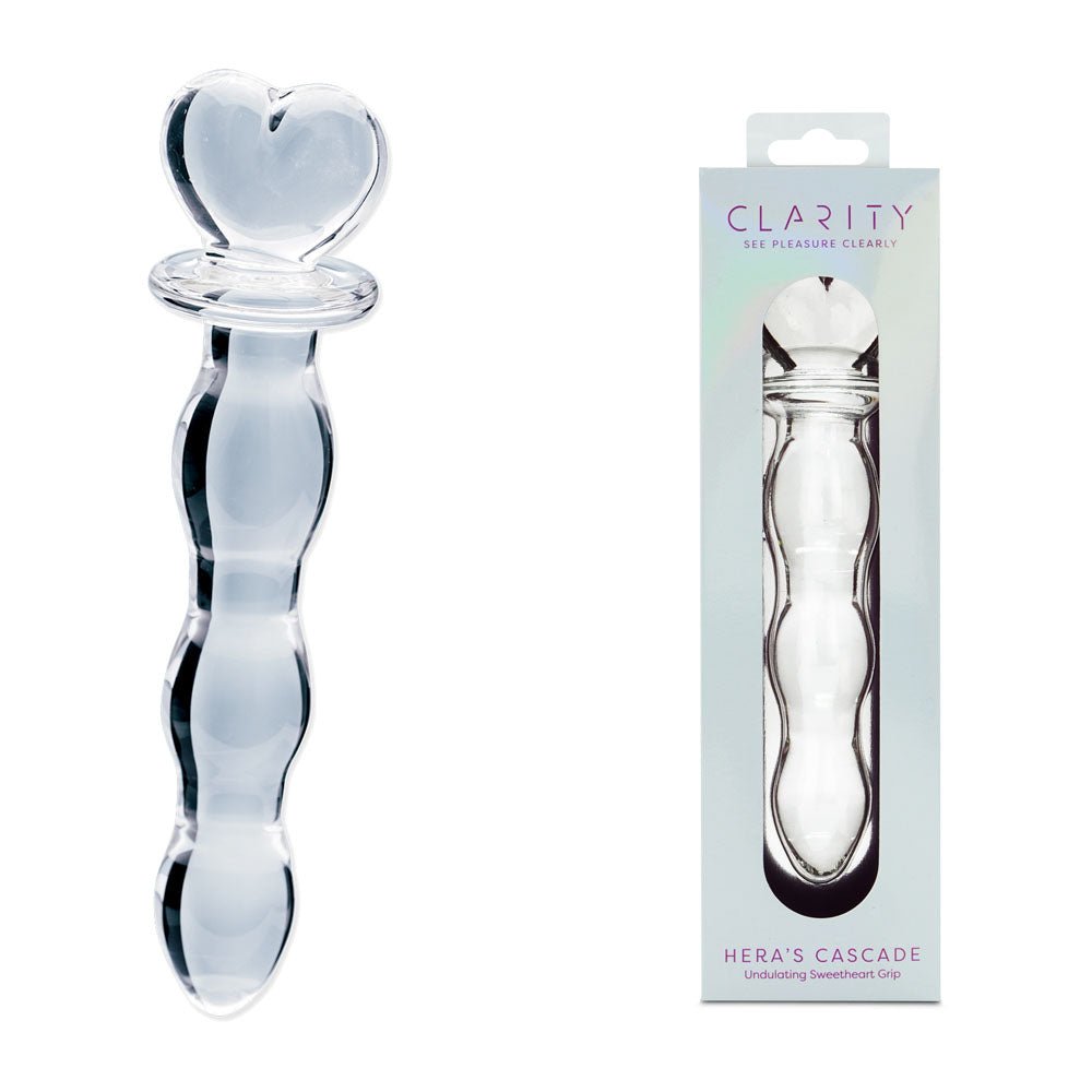 Clarity - Hera's Cascade - Clear 15 cm Glass Dildo – Sex toys NZ by Naughtyhut. Discreet delivery nationwide.