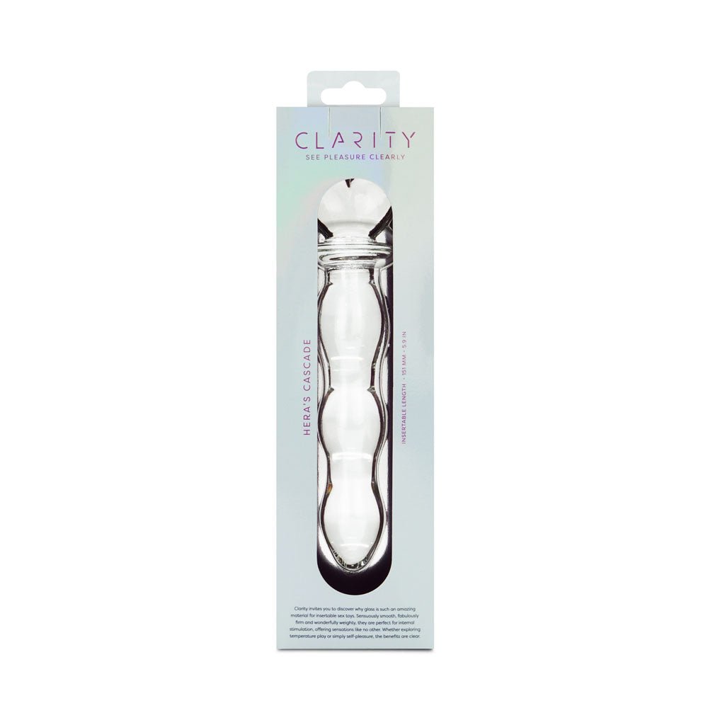 Clarity - Hera's Cascade - Clear 15 cm Glass Dildo – Sex toys NZ by Naughtyhut. Discreet delivery nationwide.