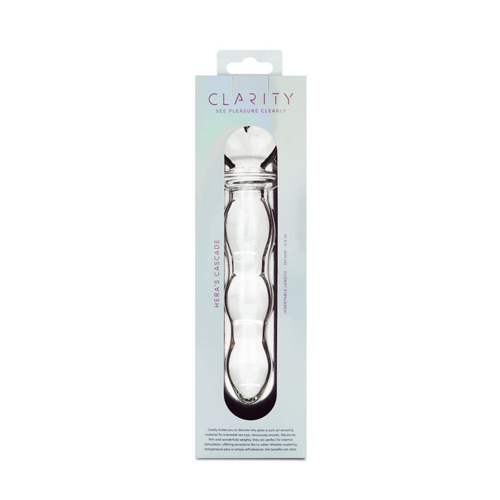 Clarity - Hera's Cascade - Clear 15 cm Glass Dildo – Sex toys NZ by Naughtyhut. Discreet delivery nationwide.
