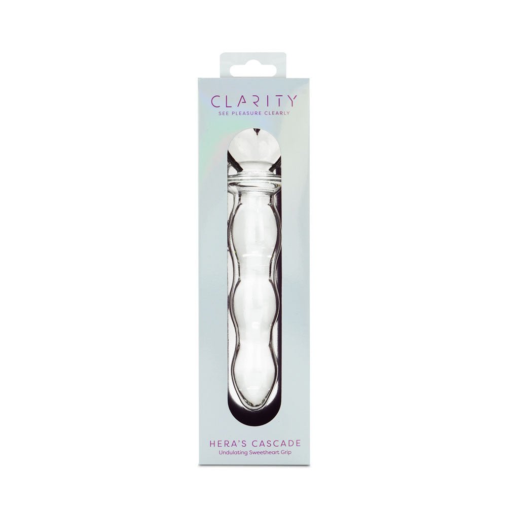 Clarity - Hera's Cascade - Clear 15 cm Glass Dildo – Sex toys NZ by Naughtyhut. Discreet delivery nationwide.