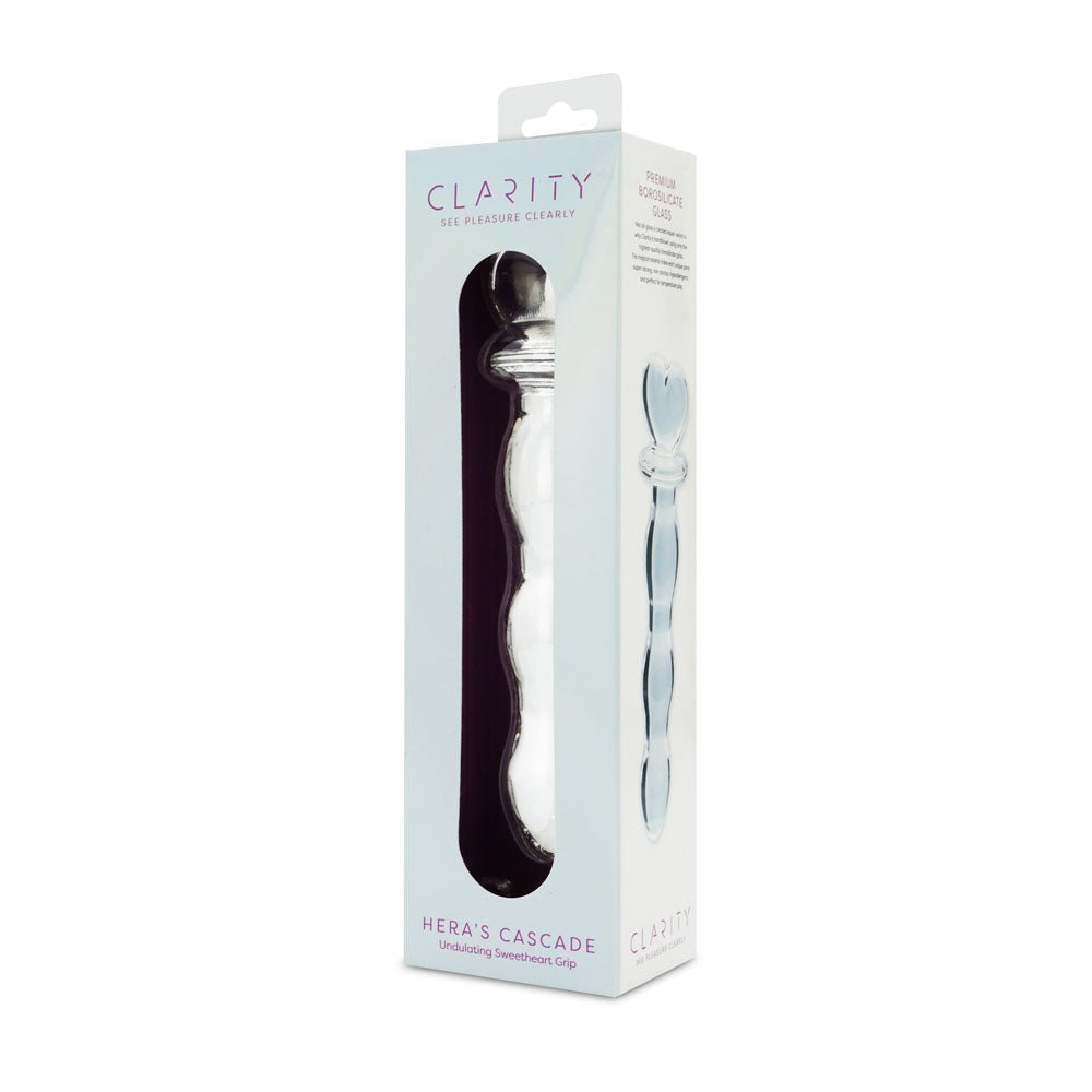 Clarity - Hera's Cascade - Clear 15 cm Glass Dildo – Sex toys NZ by Naughtyhut. Discreet delivery nationwide.