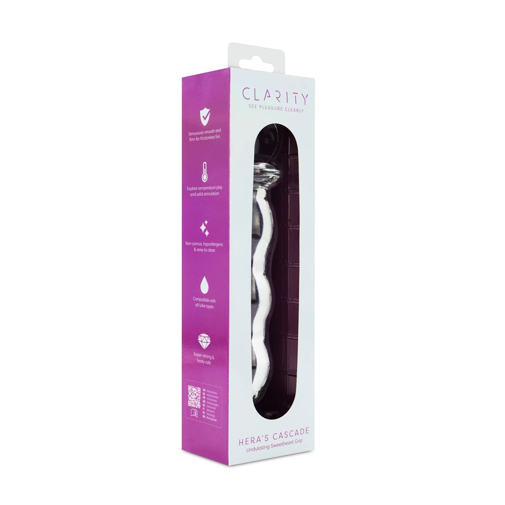 Clarity - Hera's Cascade - Clear 15 cm Glass Dildo – Sex toys NZ by Naughtyhut. Discreet delivery nationwide.