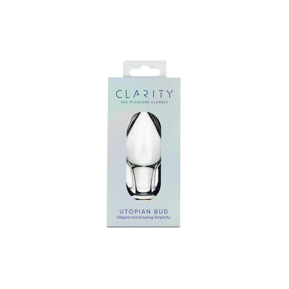 Clarity - Utopian Bud - Clear 8.9 cm Glass Butt Plug – Sex toys NZ by Naughtyhut. Discreet delivery nationwide.