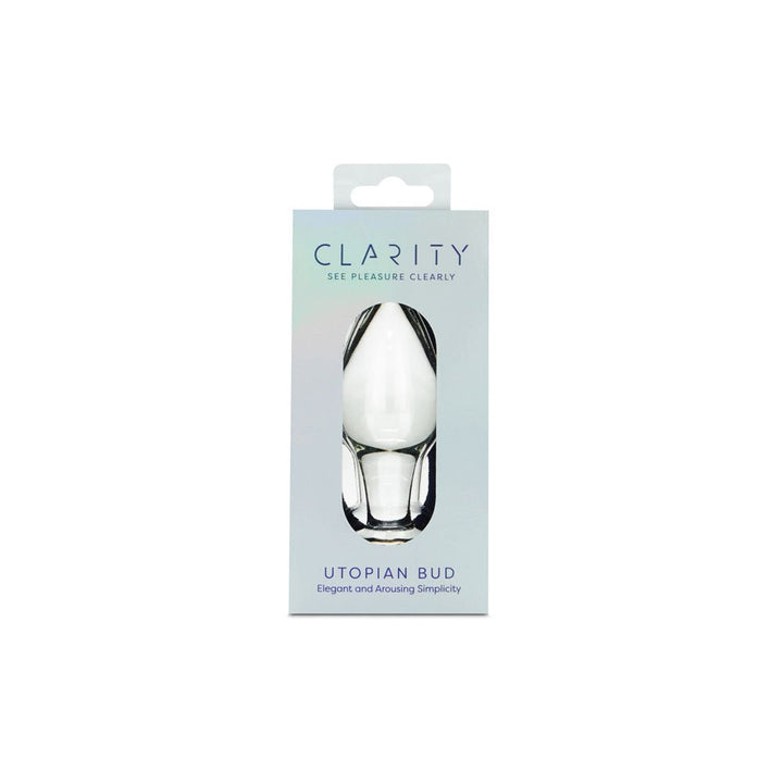 Clarity - Utopian Bud - Clear 8.9 cm Glass Butt Plug – Sex toys NZ by Naughtyhut. Discreet delivery nationwide.